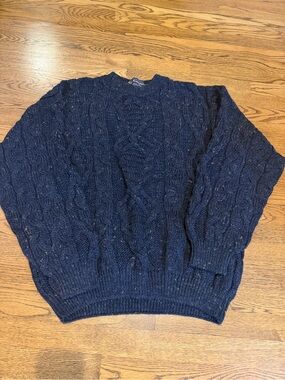 Vintage Skye Knitwear Men’s Wool Cable Knit Crewneck Pullover Sweater L